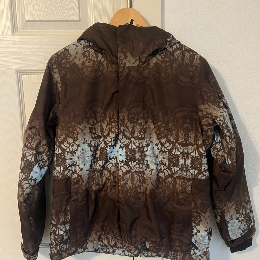 Stylish Brown Patterned Ski Jacket
